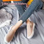 Women's Genuine Leather Non-Slip Retro Loafer Pumps