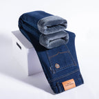 Men's Fleece-lined Loose Straight Cut Jeans