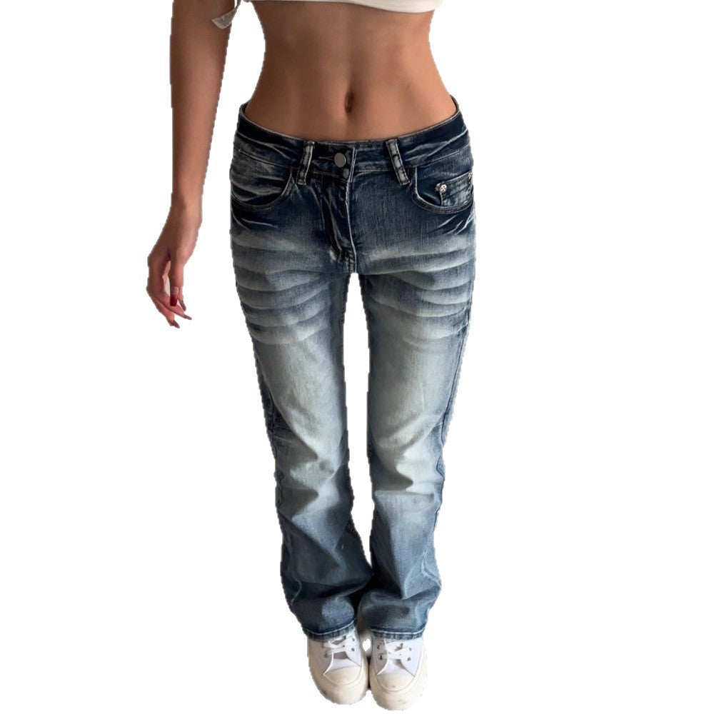 Women's Stretch Low-Waist Slim-Fit Straight Jeans