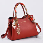 Women's Scarfed Single Shoulder Crossbody Handbag