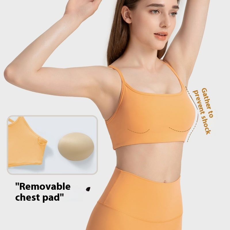 Women's Thin Strapped Chest Padded Shockproof Yoga Bra