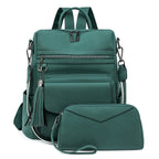 Women's Backpack With Two-tone Fringe