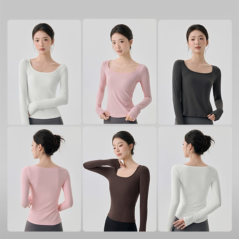 Women's High Elastic Long Sleeve Slim Fit Yoga Top