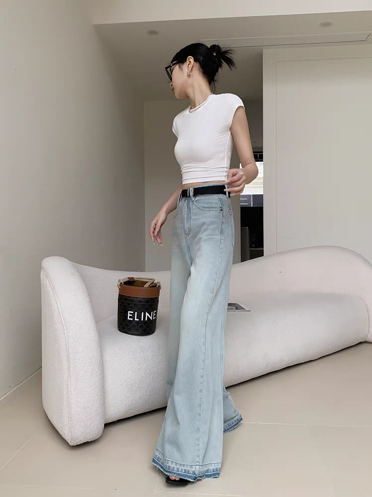 Women's Loose Straight Wide Leg Mop Pants