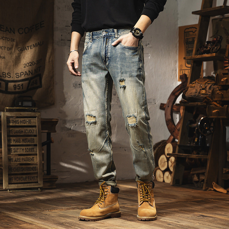 Men's Vintage Distressed Jeans