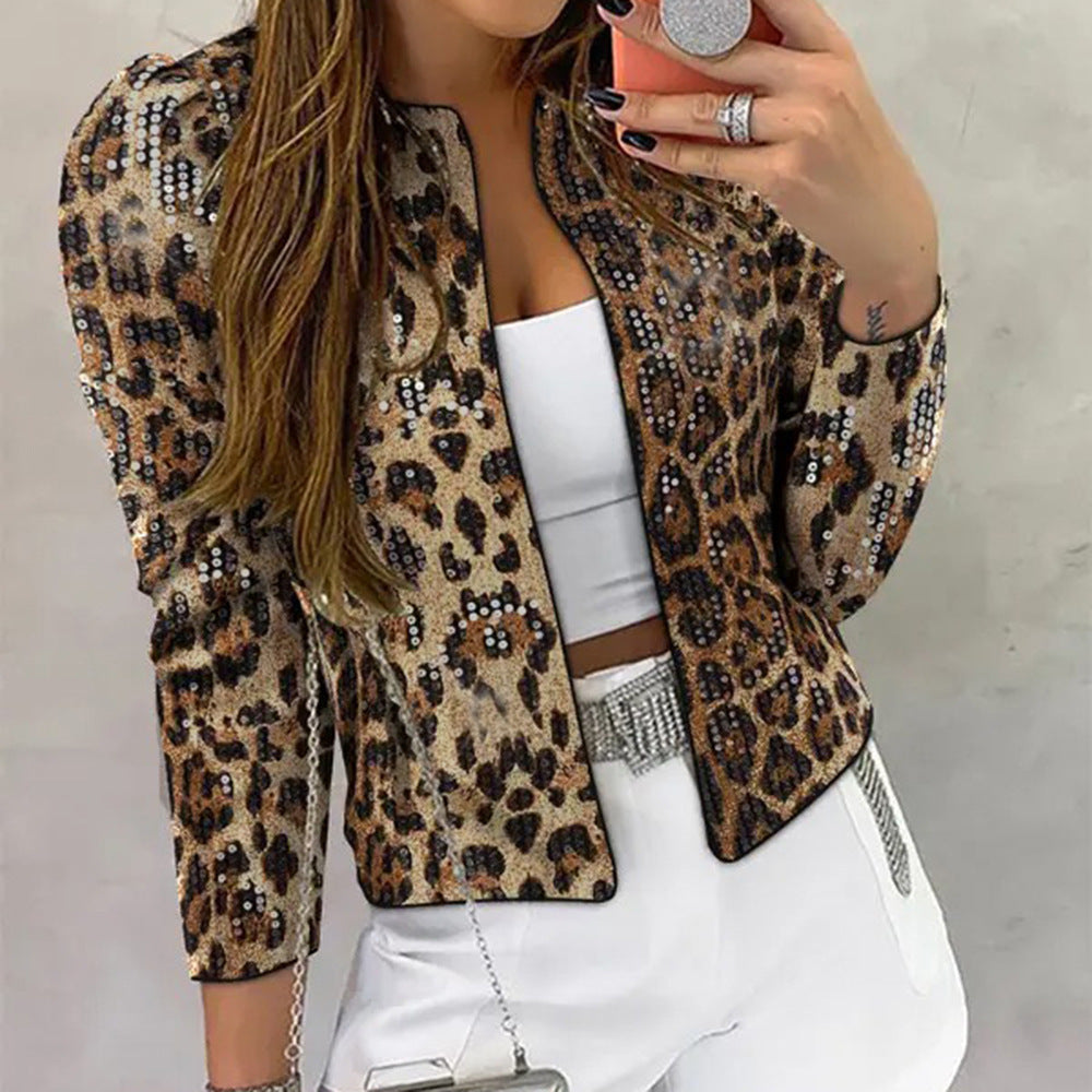 Women's Long-sleeve Sequin Blazer