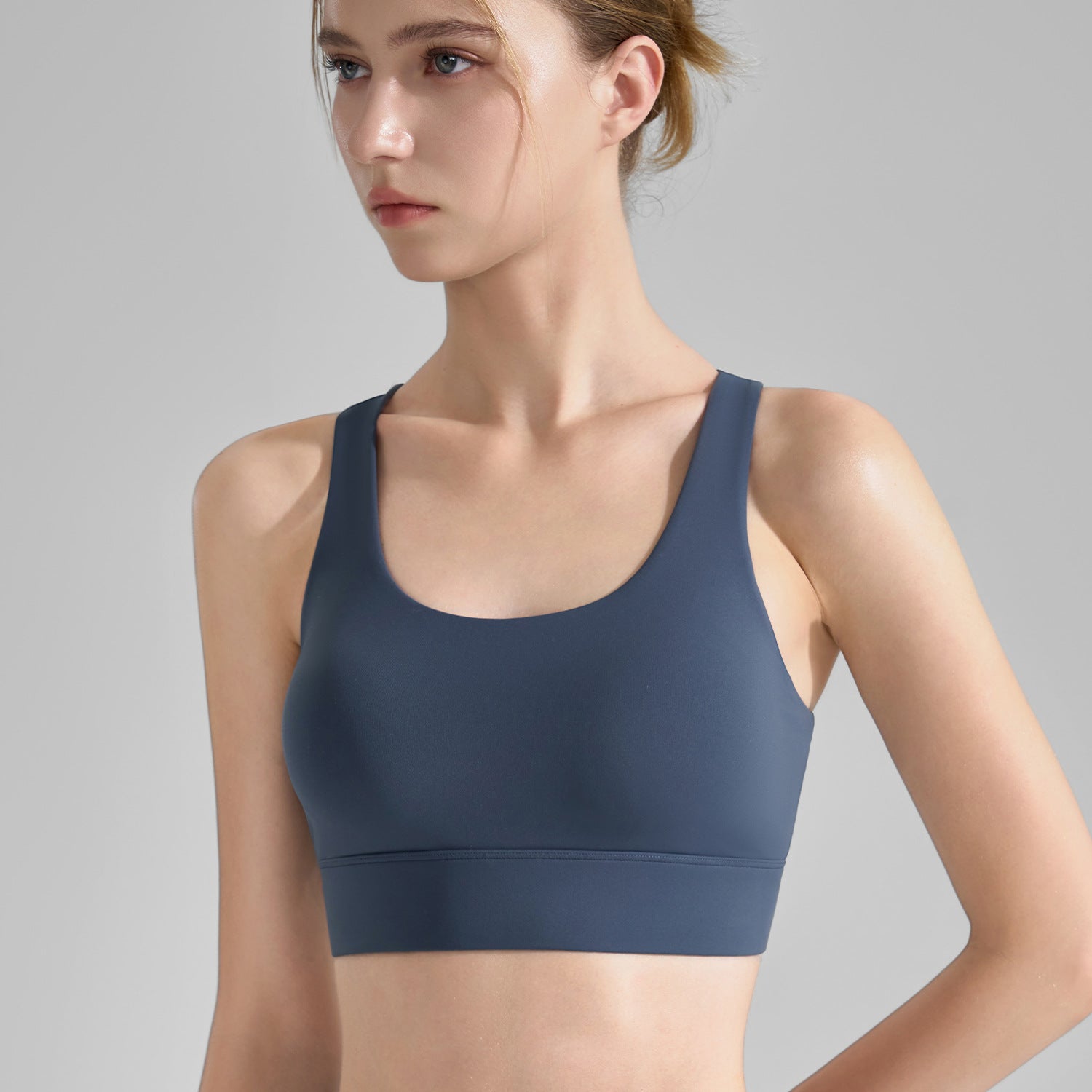 Women's U-neck Tie-up Thickened Yoga Butterfly Fitness Top