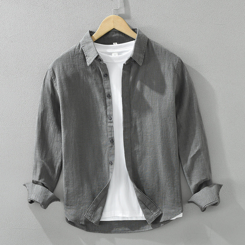 Men's Long Sleeve Casual Linen Blend Japanese Shirt