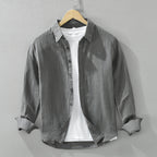 Men's Long Sleeve Casual Linen Blend Japanese Shirt