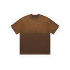 American Retro Double Yarn Pure Combed Cotton Gradient T-shirt
