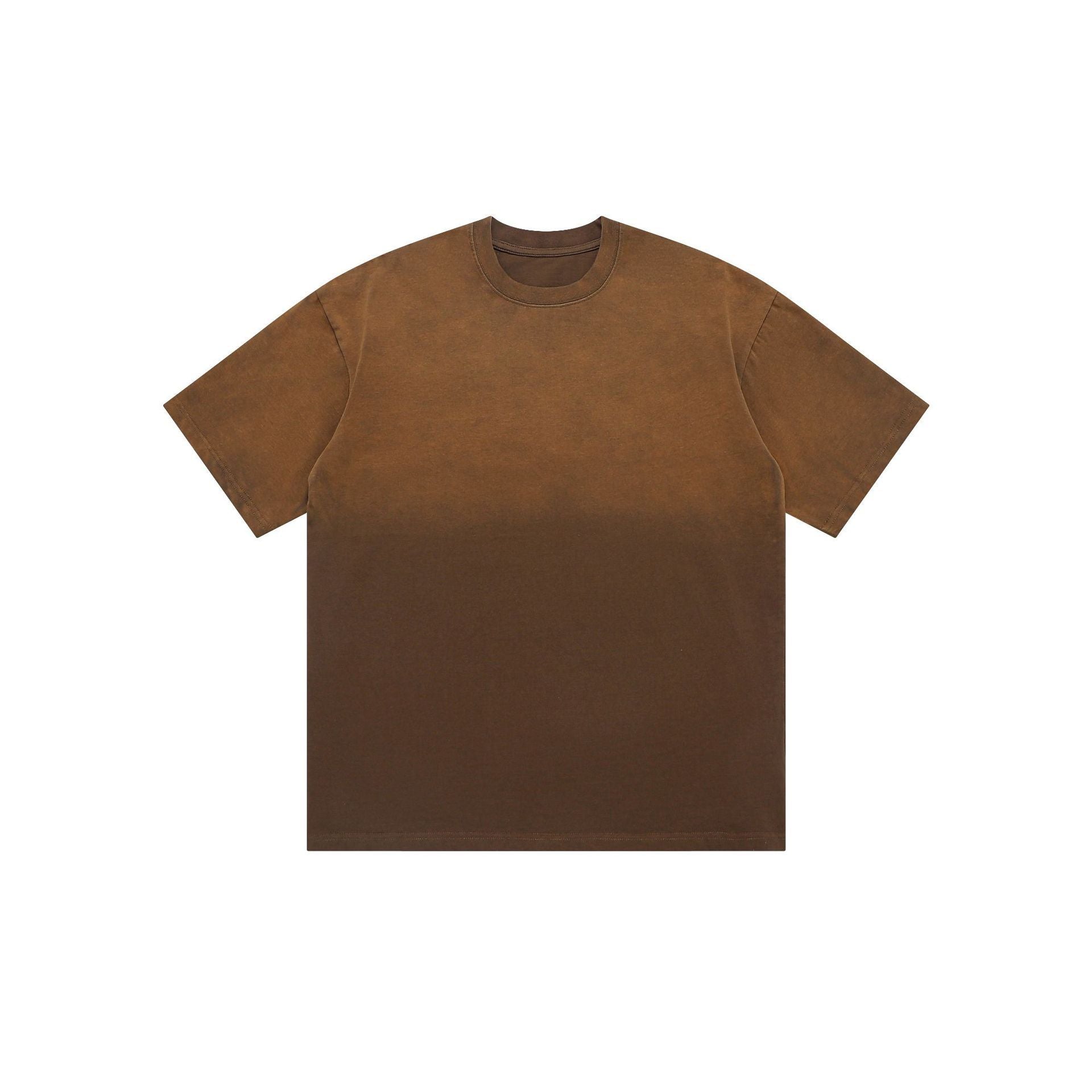 American Retro Double Yarn Pure Combed Cotton Gradient T-shirt