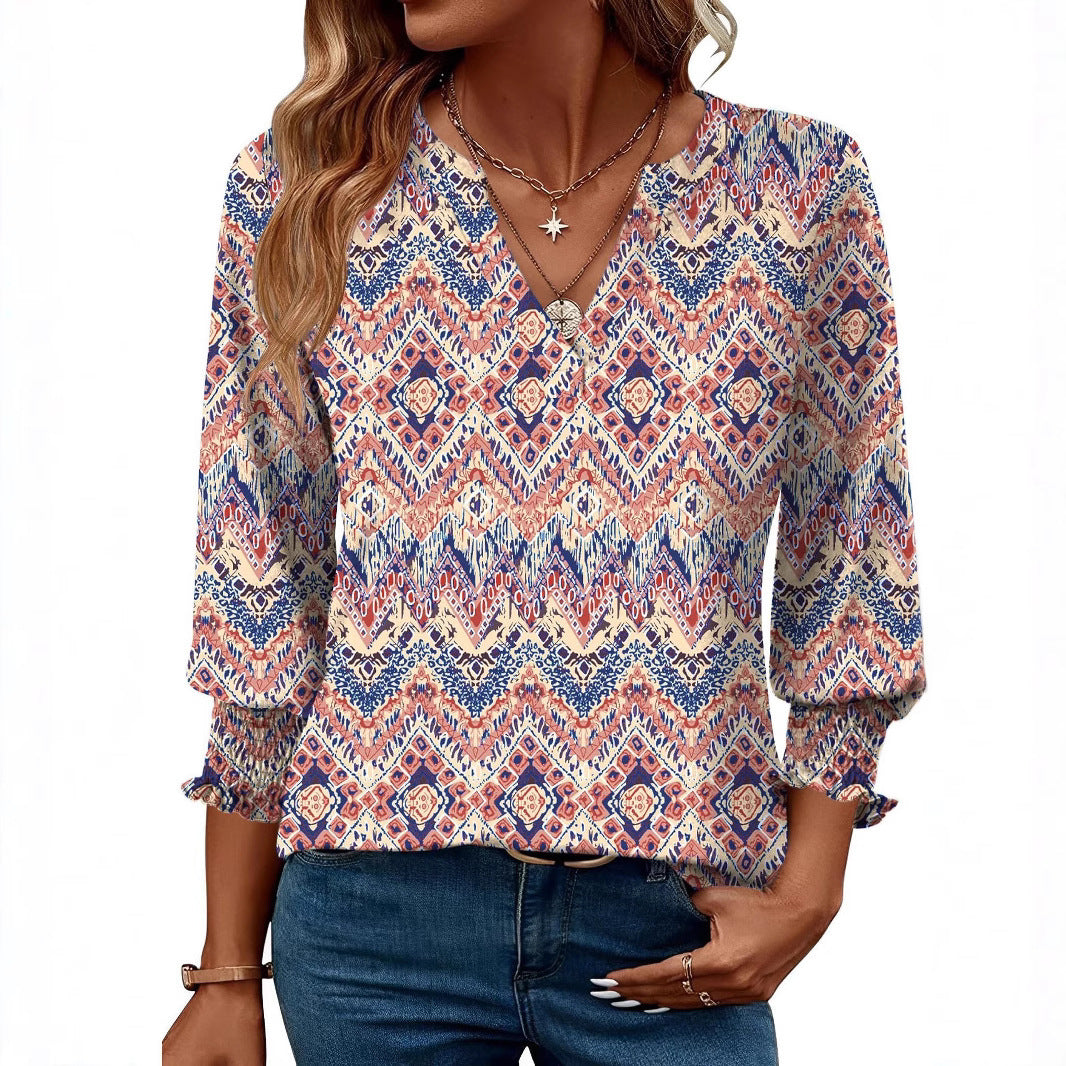 Women's Patterned Full Sleeve Top