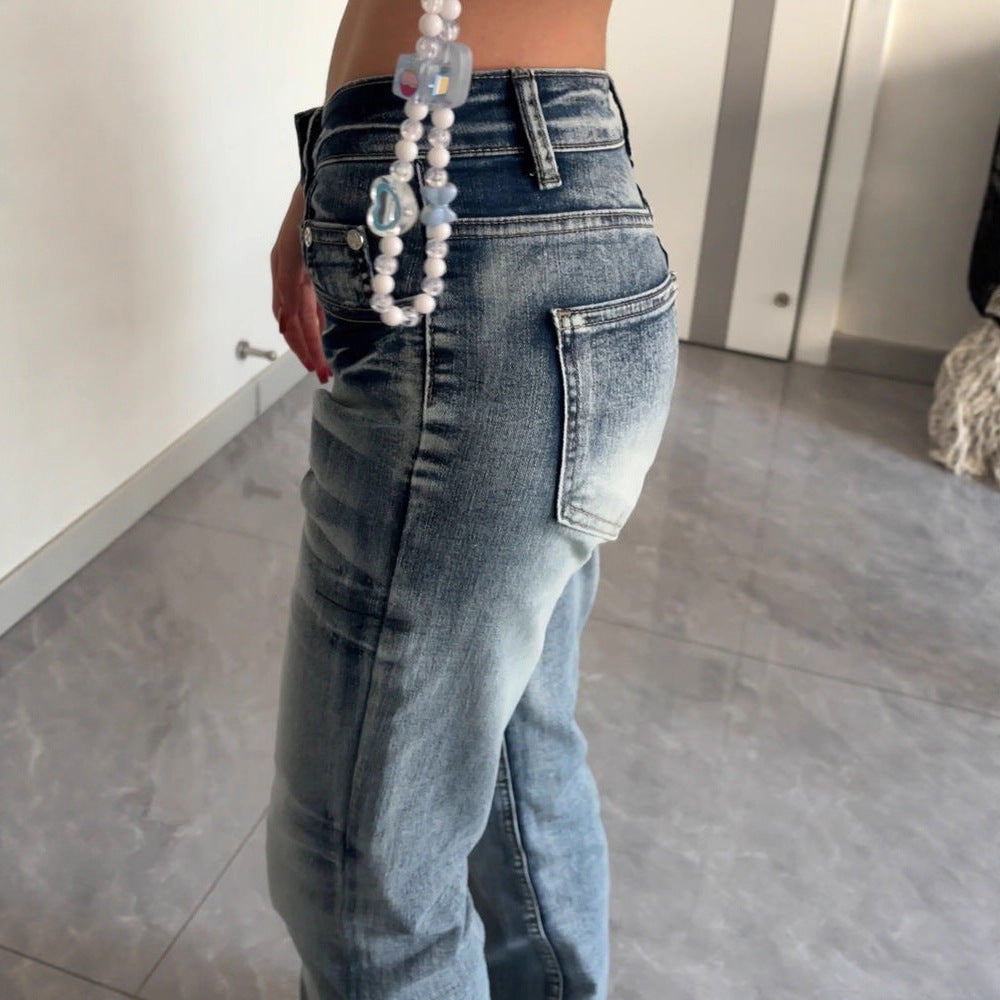Women's Stretch Low-Waist Slim-Fit Straight Jeans