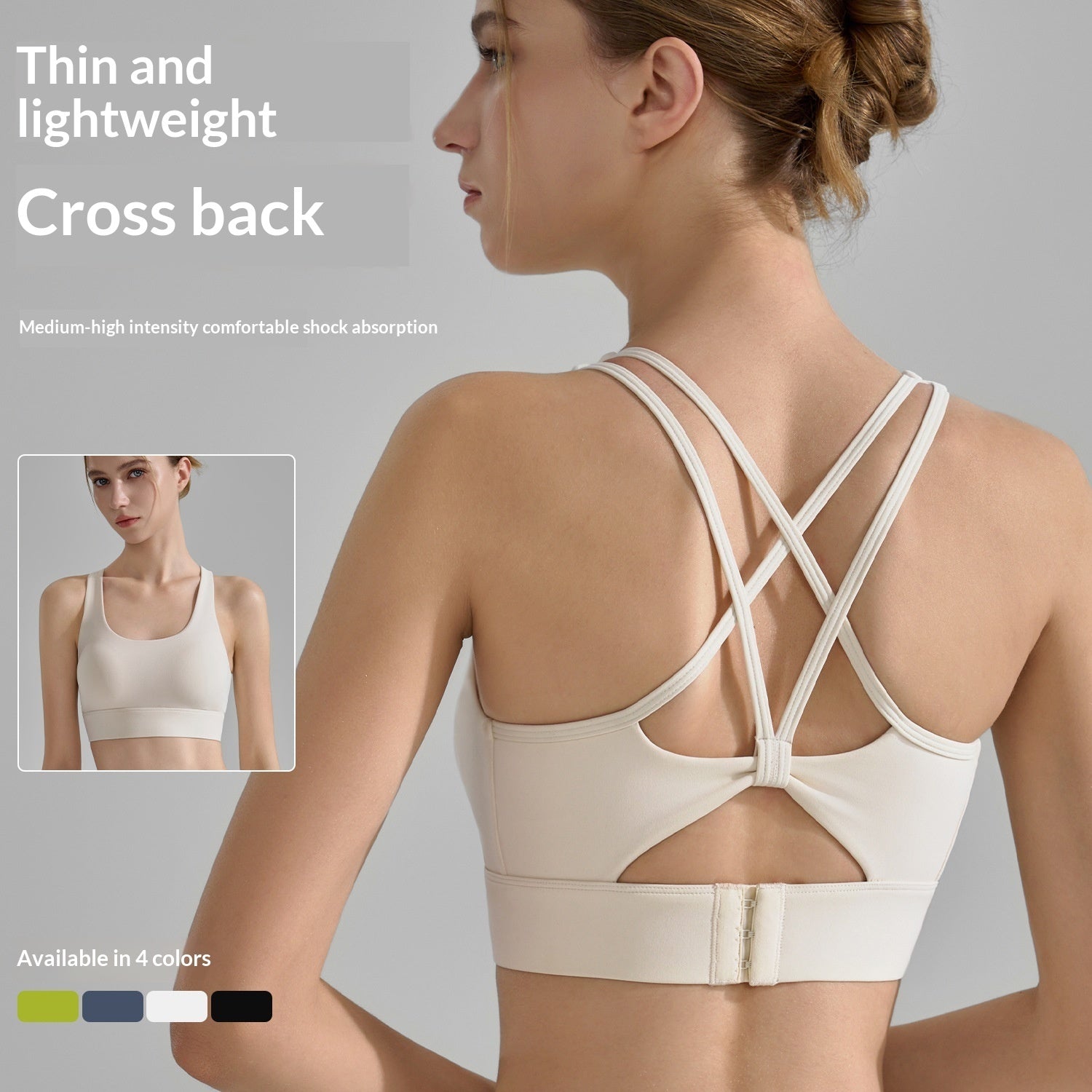 Women's U-neck Tie-up Thickened Yoga Butterfly Fitness Top