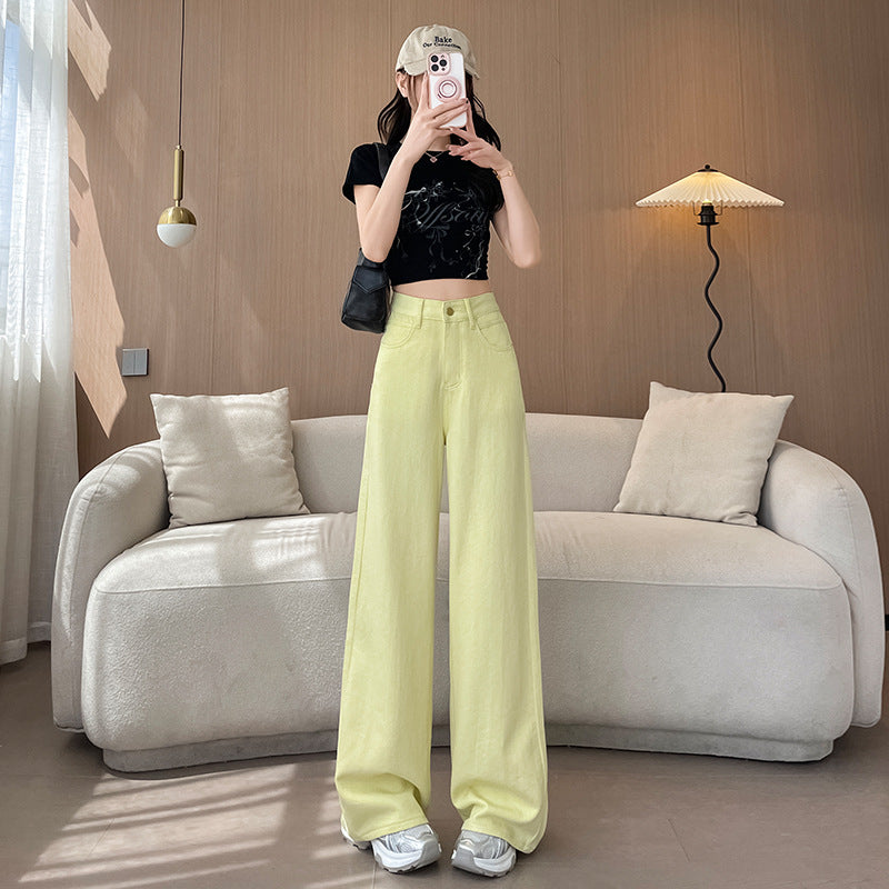 Women's High-Waist Retro High Street Wide Leg Trousers