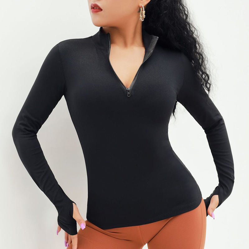 Women's Tight Long Sleeve Athleisure Jacket With Thumbhole