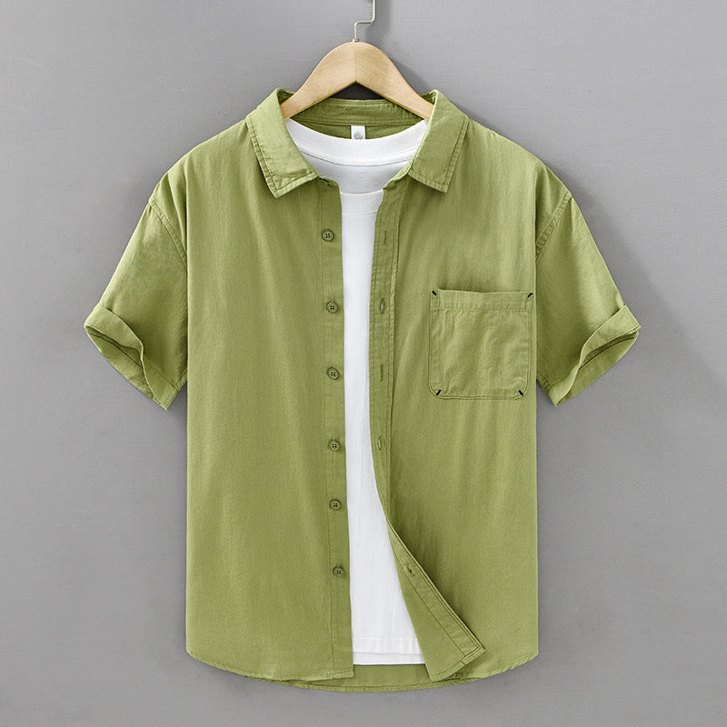 Men's Short-sleeved Cotton Shirt