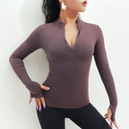 Women's Tight Long Sleeve Athleisure Jacket With Thumbhole