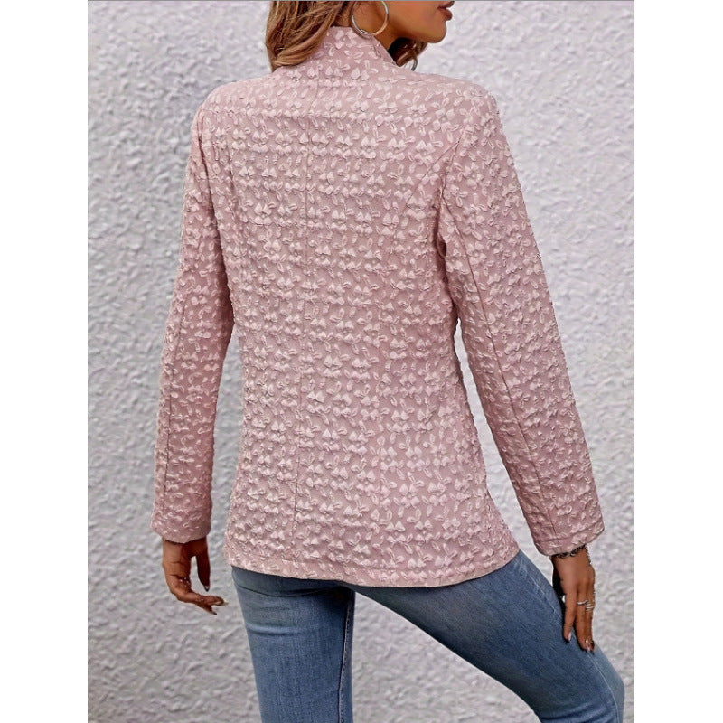 Women's Embossed Floral Pink Jacket