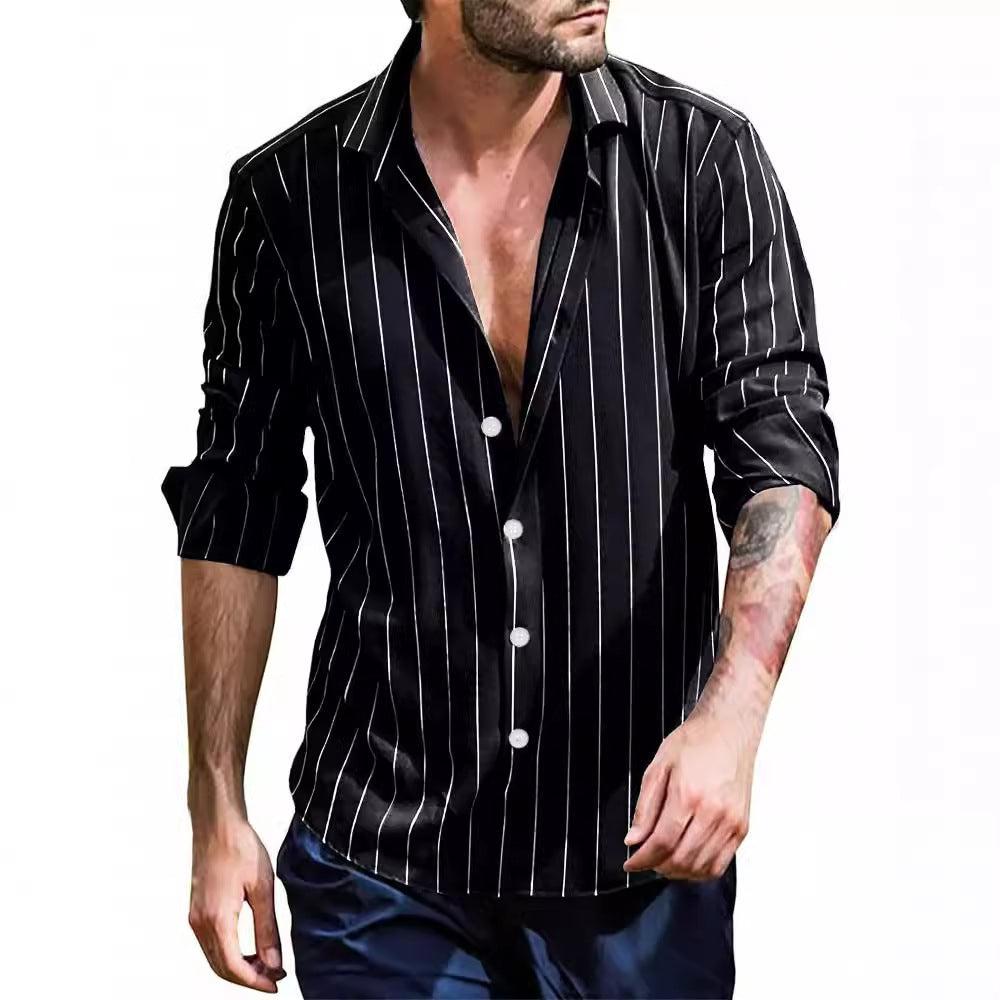 Men's Striped Long Sleeve Shirt