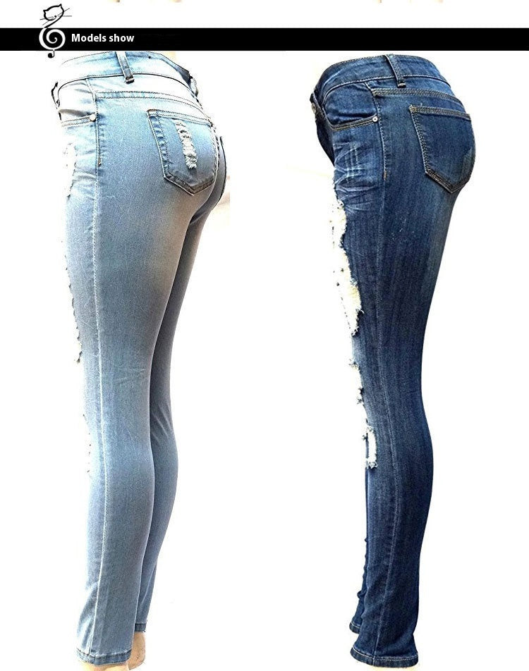 Women Ripped Slim-Fit Jeans
