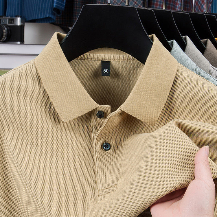 Men's Mercerized Polo Collar Short Sleeve T-Shirt