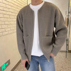 Men's Zip Up Knitted Long Sleeved Jacket