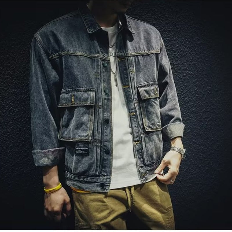 Men's Distressed Denim Jacket