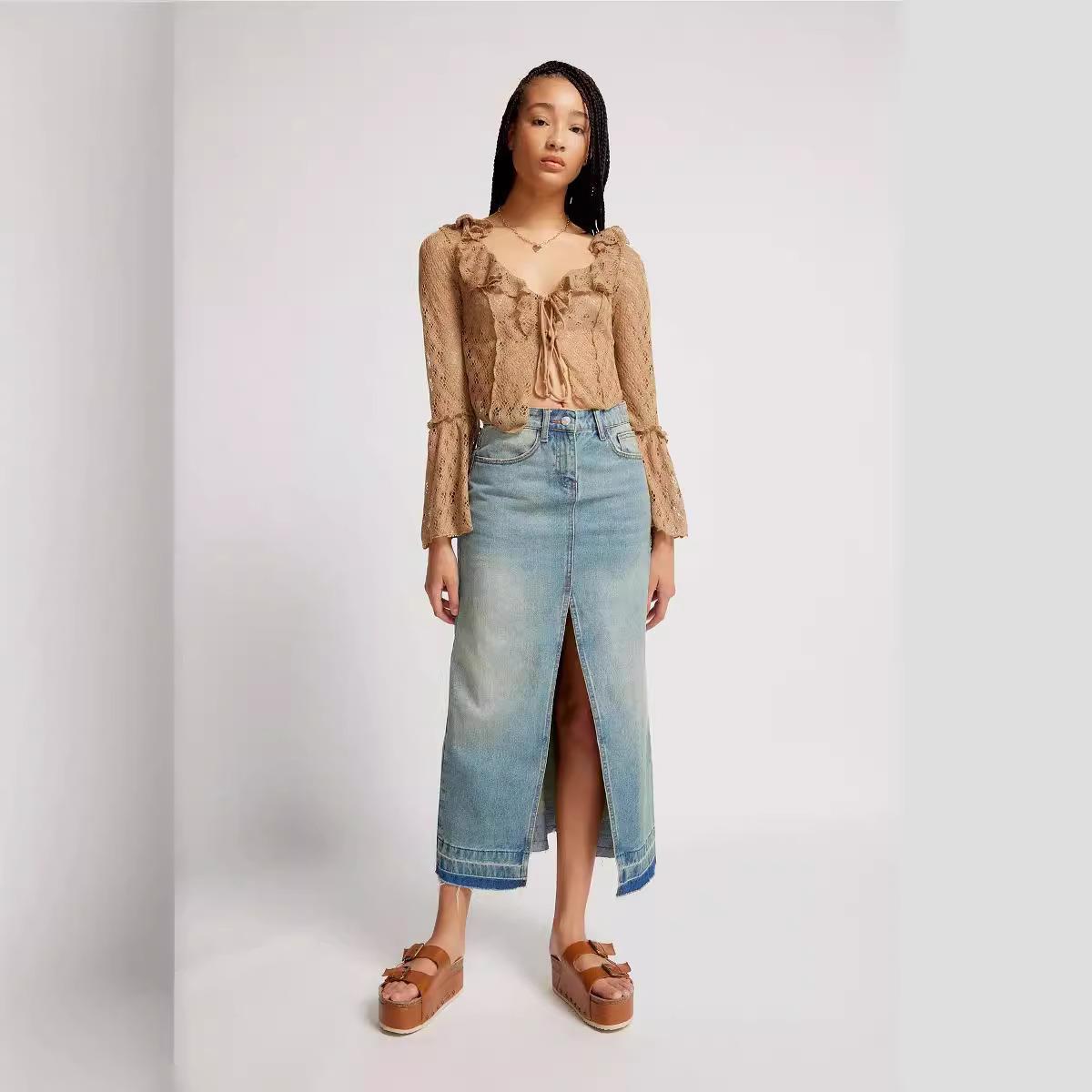 Women's Retro Slim-fit Denim Skirt