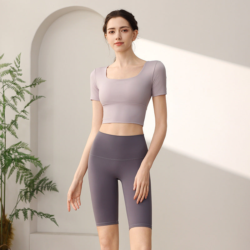 Women's Chest Padded Slim-Fit Athletic Top