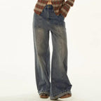 Women's Loose Wide-leg Gradient Vintage Jeans