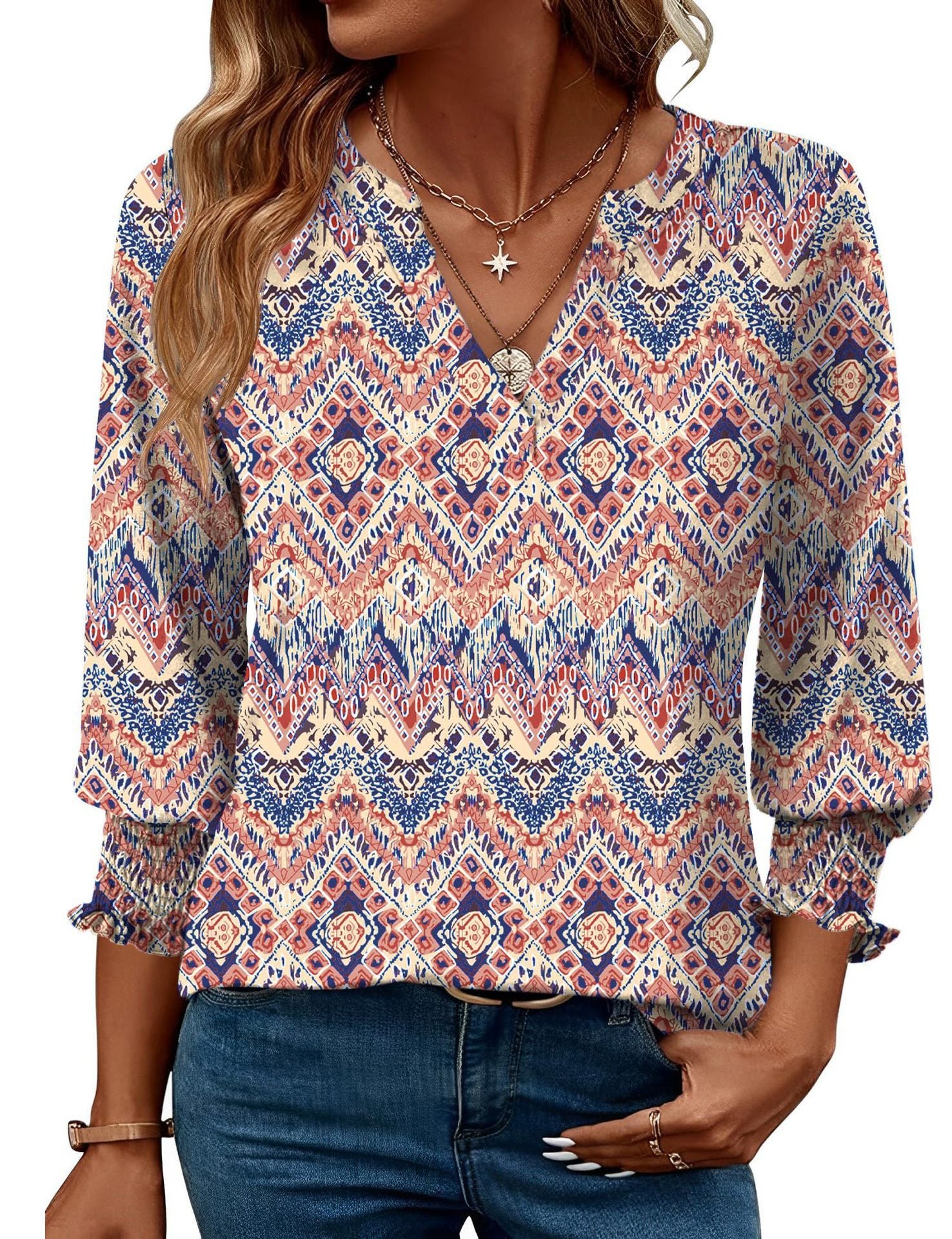 Women's Patterned Full Sleeve Top