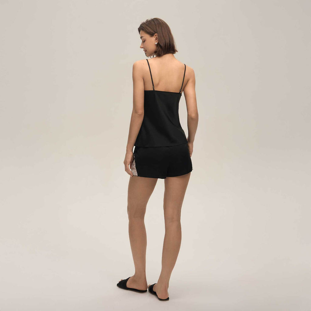 Women's Lace Camisole Shorts And Spaghetti Top Set