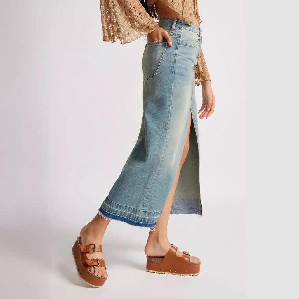 Women's Retro Slim-fit Denim Skirt