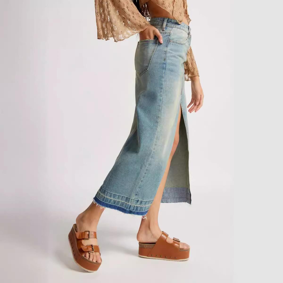 Women's Retro Slim-fit Denim Skirt