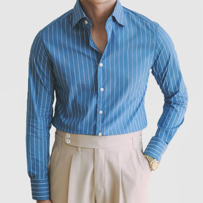 Men's Striped Long Sleeve Shirt