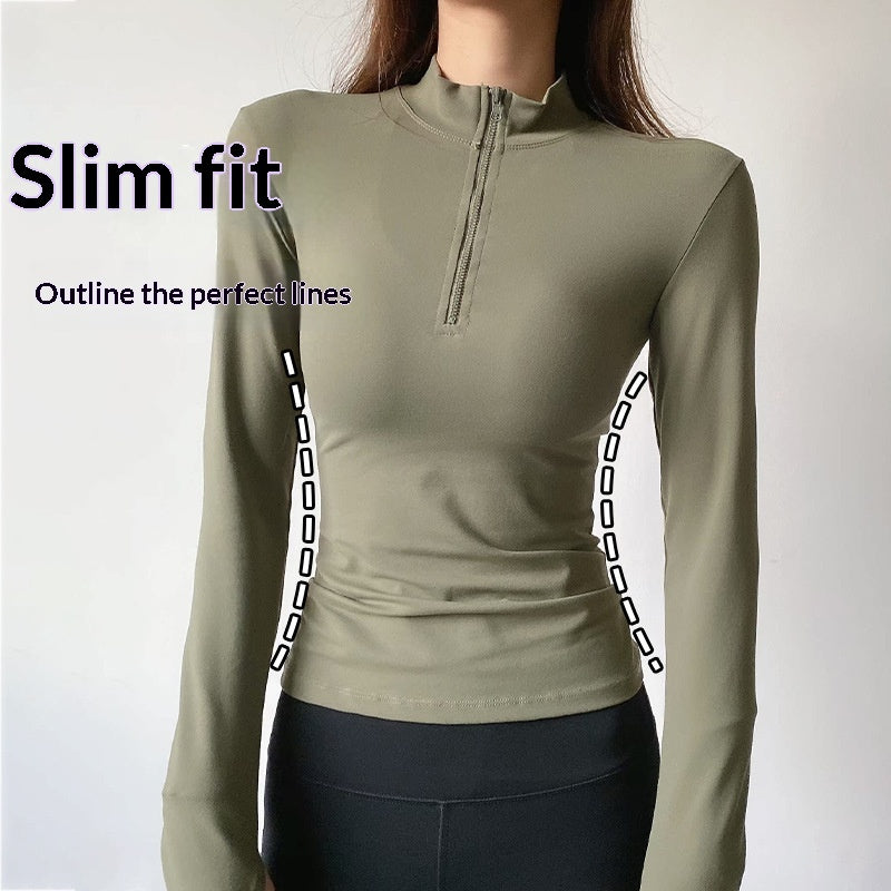 Women's Half-Zip Slim-Fitting Athleisure Jacket
