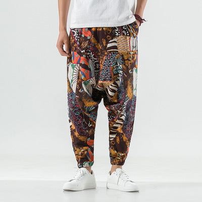Men's Cotton And Linen Harem Lantern Pants