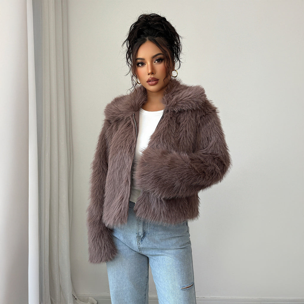 Women's Fluffy Long-sleeved Jacket