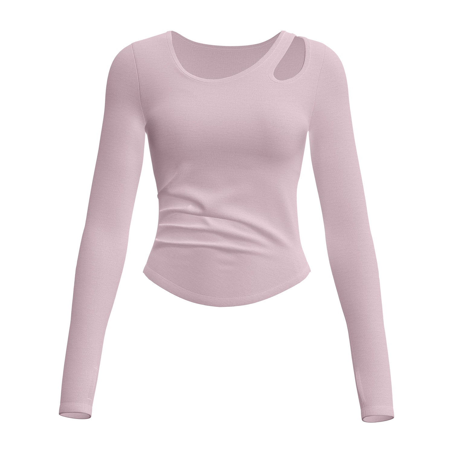 Women's Hollowed-out Ruched Slim-fit Pilates Workout Fitness Yoga Top