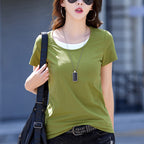 Women's  Round Neck Short Sleeve T-shirt