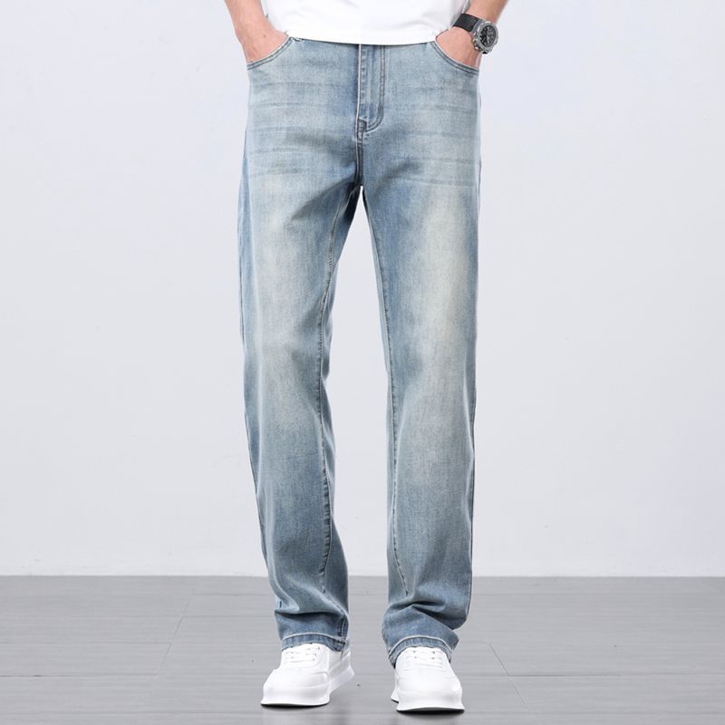 Men's Relaxed Washed And Faded Straight Jeans