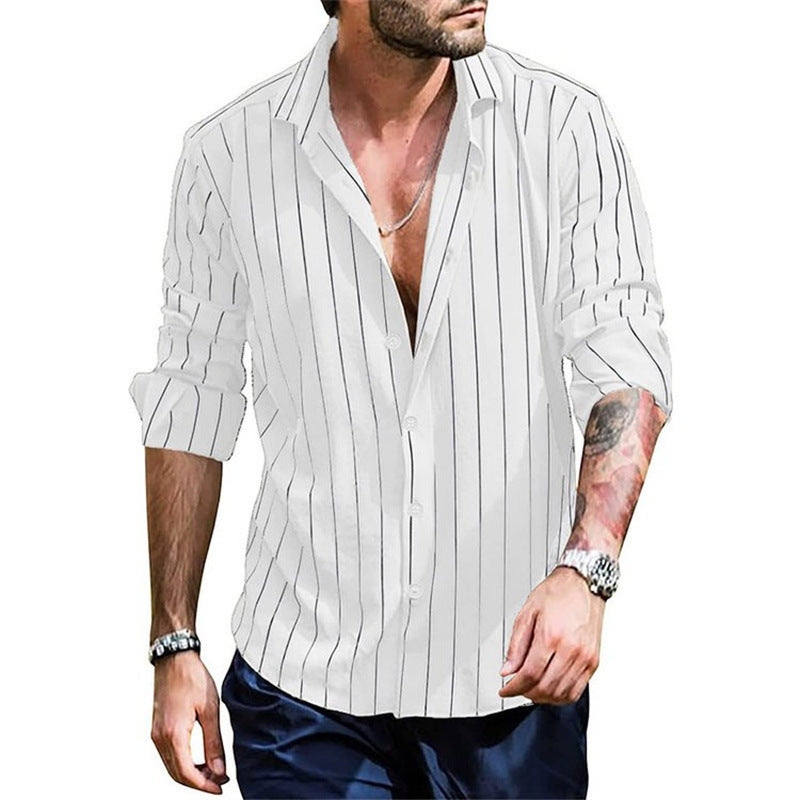 Men's Striped Long Sleeve Shirt