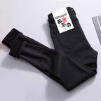 Women's High Waist Stretch Velvet Winter Jeans