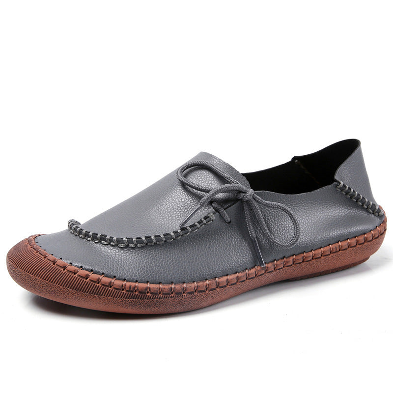 New Style Plus Size Women's Shoes Two Wear Leather Flat Casual Shoes