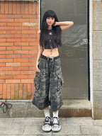Women's Loose Straight Cropped Cargo Pants