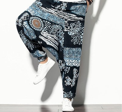 Men's Cotton And Linen Harem Lantern Pants