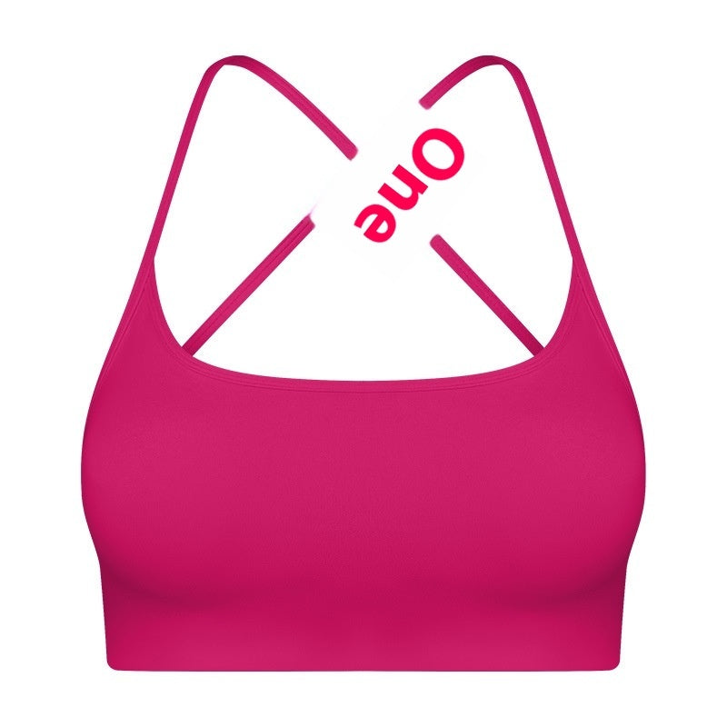 Women's Thin Strapped Chest Padded Shockproof Yoga Bra
