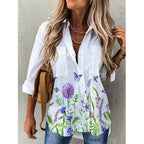 Women's Botanical And Abstract Long Sleeve Shirt